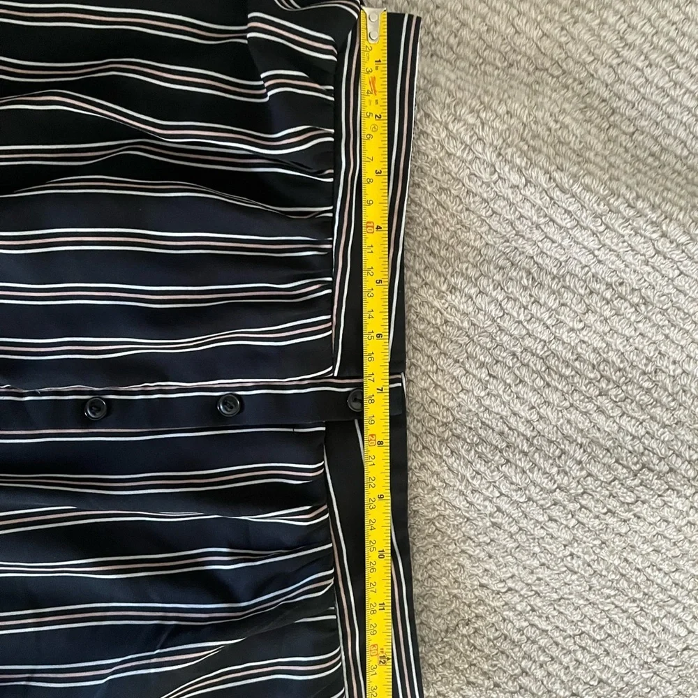 A-line black striped skirt